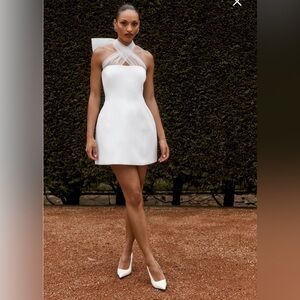 Meshki Maryam Tulle bow Mini Dress